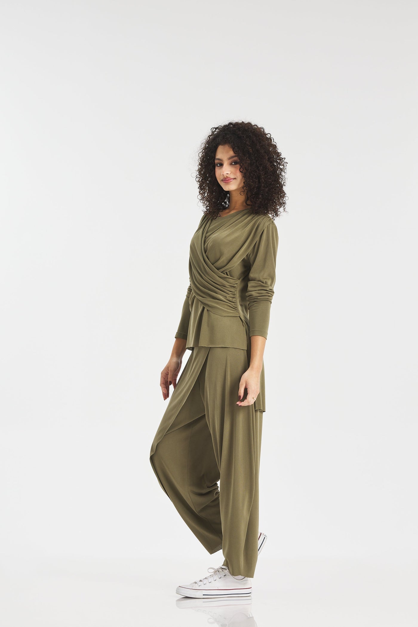 Soft Front Cross Top In Olive