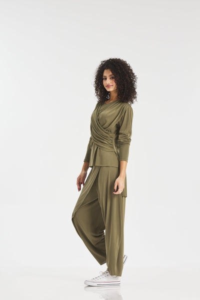 Soft Front Cross Top In Olive