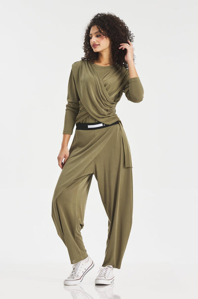 Soft Front Cross Top In Olive