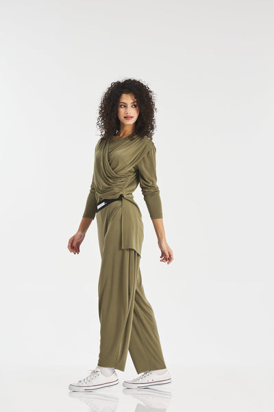 Soft Front Cross Top In Olive