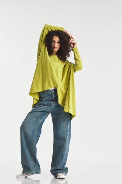 Asymmetrical T-Shirt In Apple Green