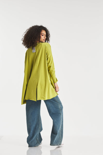 Asymmetrical T-Shirt In Apple Green