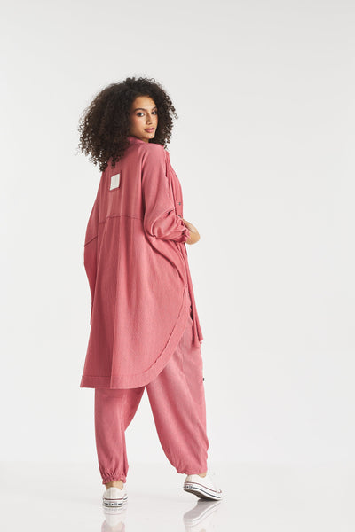 Crushed Oversize Shirt In Blush
