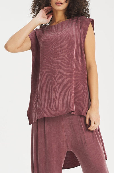 High Low Silk sleeveless Top