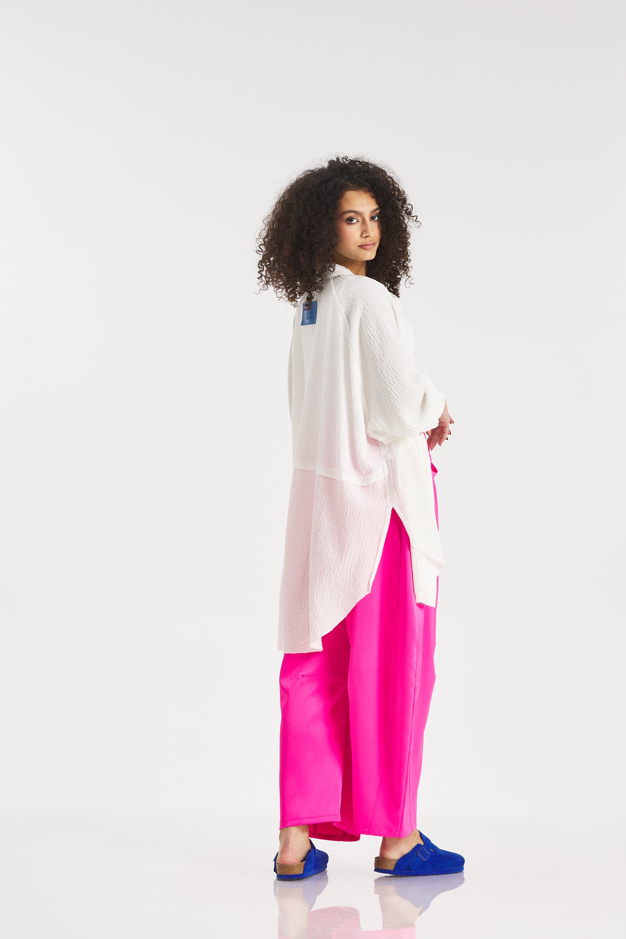Oversize Crushed Shirt In White