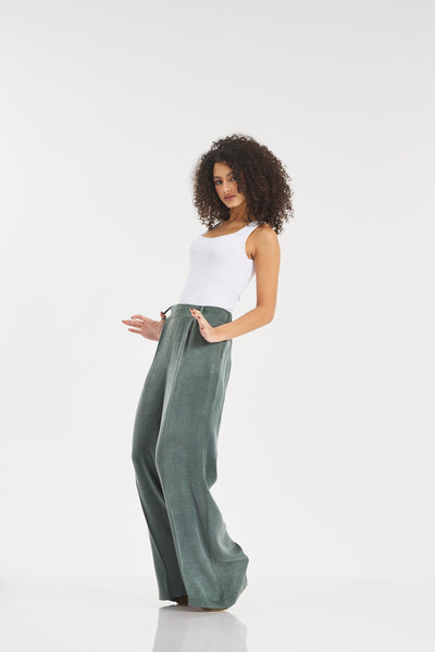 Silk Classic Wide leg In Green