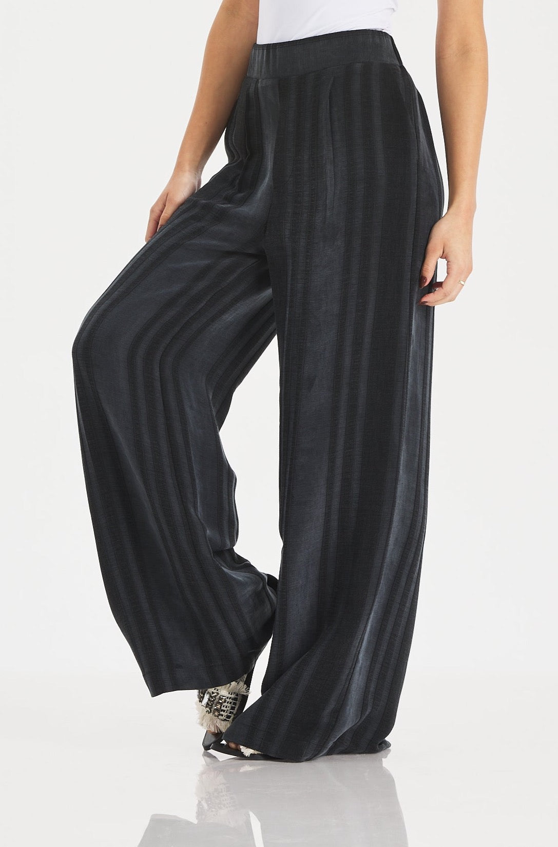 Silk Classic Wide Leg In Black