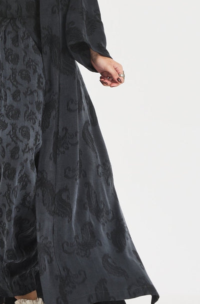 Maxi Silk Kimono in Black