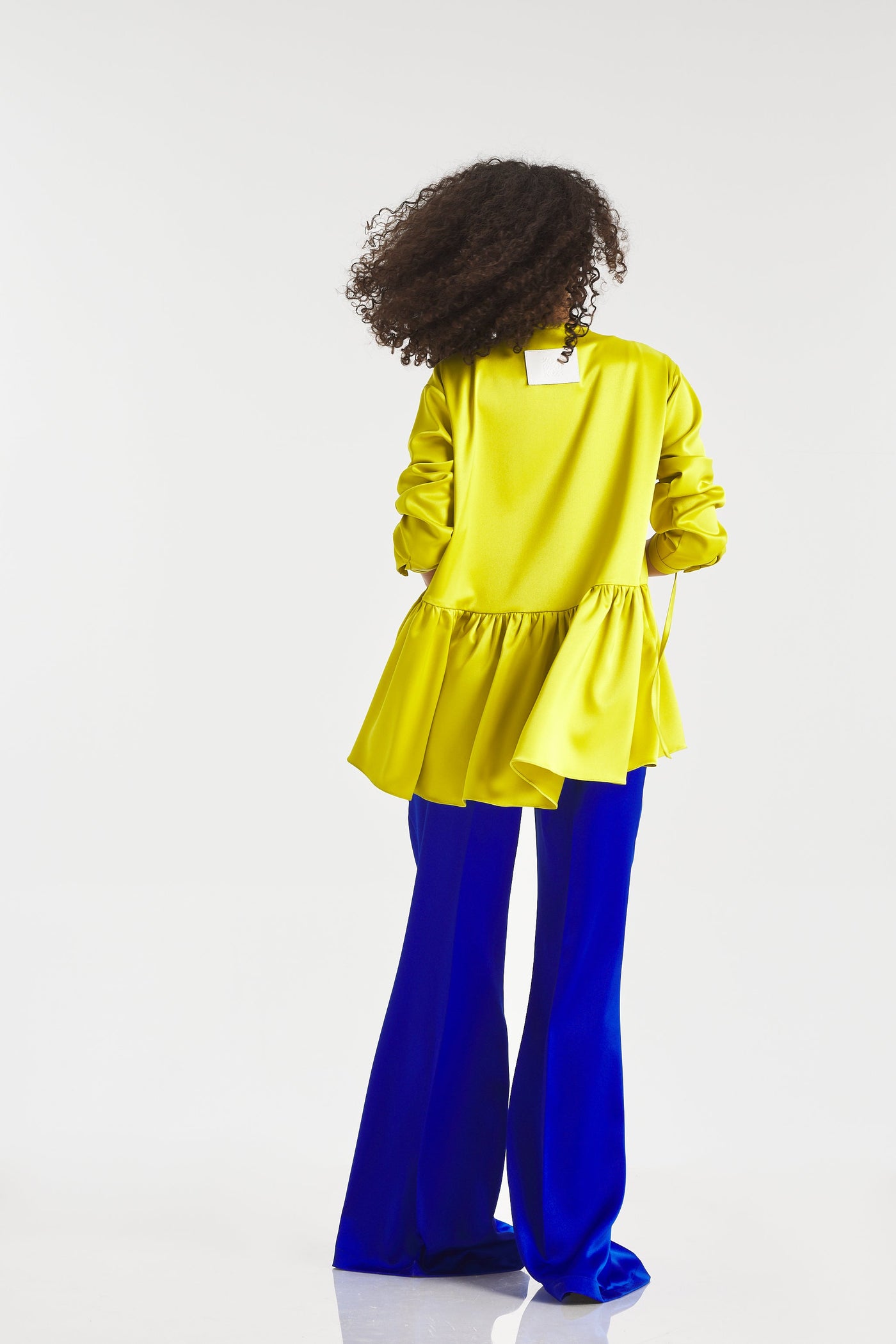 Ruffle Hem Satin Top