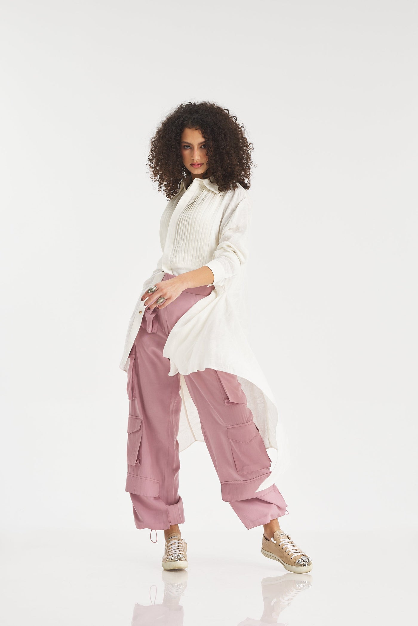 Asymmetrical Front Squared Linen Shirt