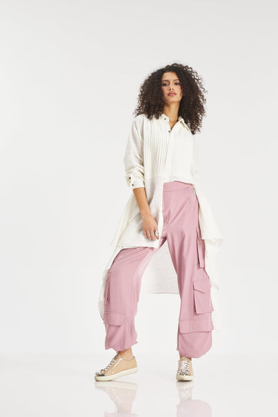 Asymmetrical Front Squared Linen Shirt