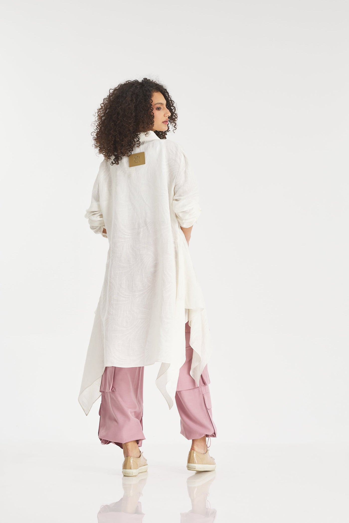 Asymmetrical Front Squared Linen Shirt