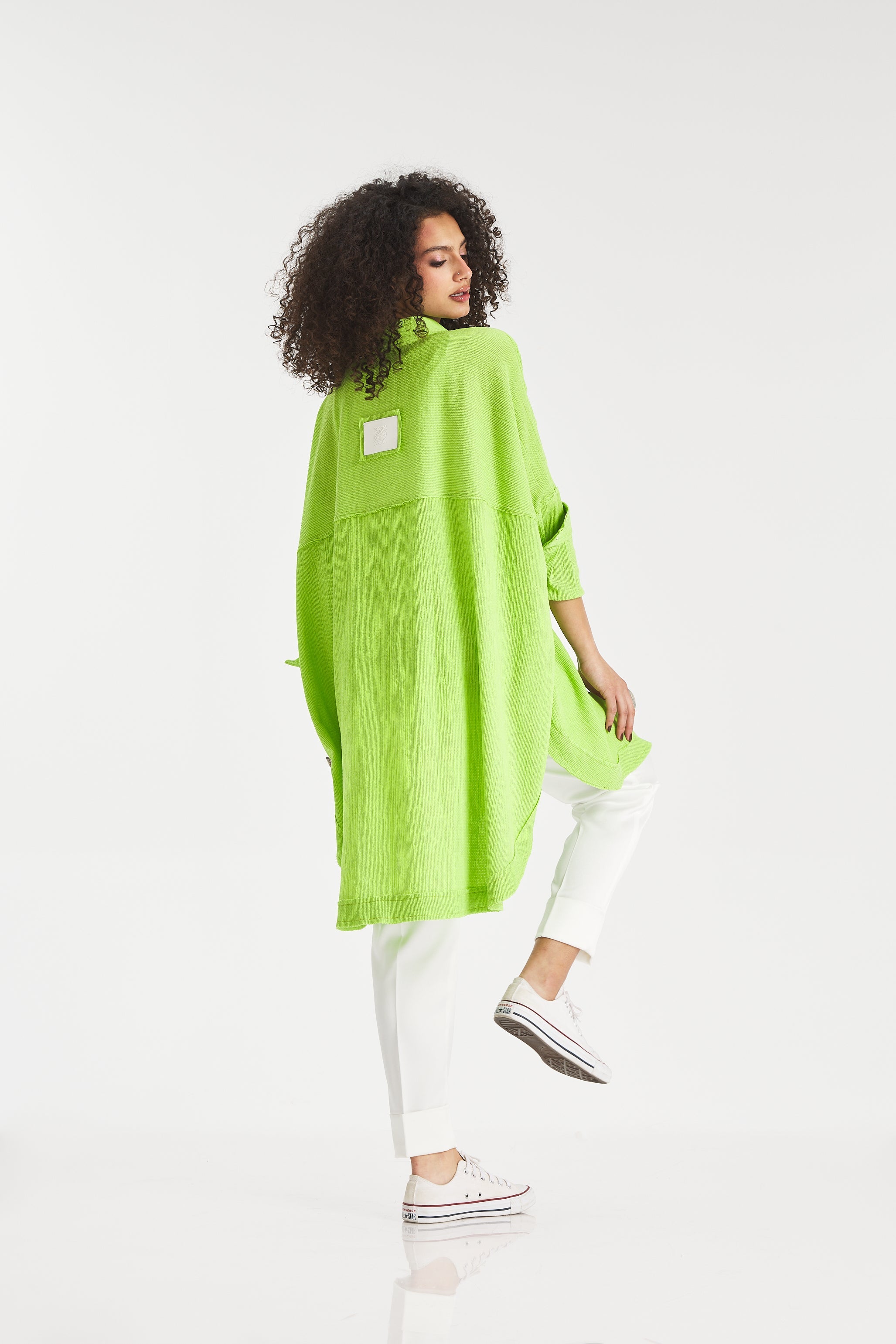 Crushed Oversize Shirt In Neon