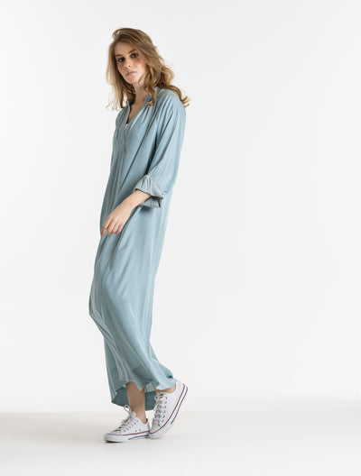 A Line Simple Dress In Sky Blue