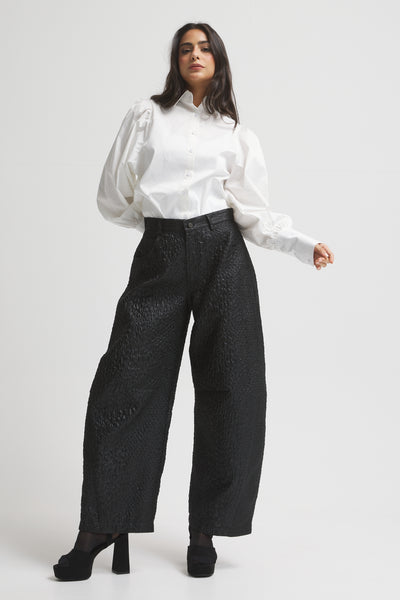 Shinny Black Balloon Pants