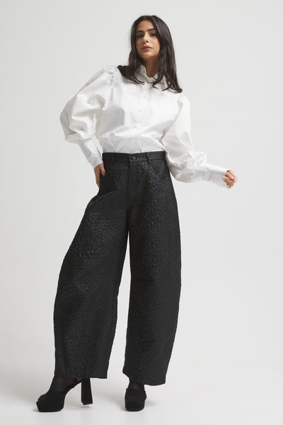 Shinny Black Balloon Pants