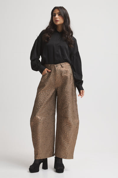 Shinny Copper Balloon Pants