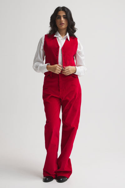 Red Corduroy Waistcoat