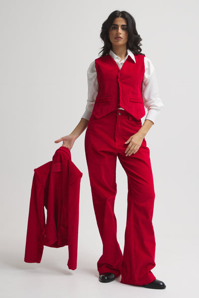 Red Corduroy Waistcoat