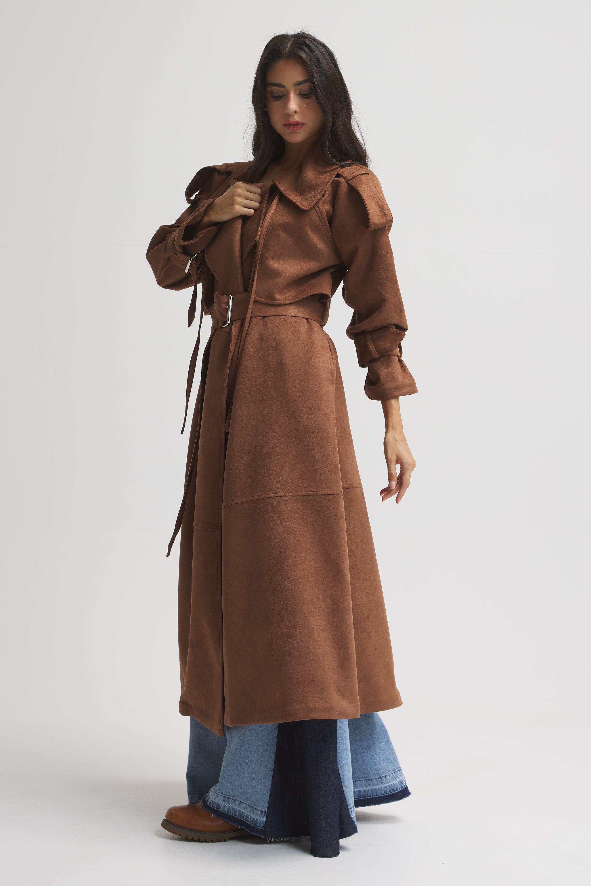 SUEDE MIDI COAT