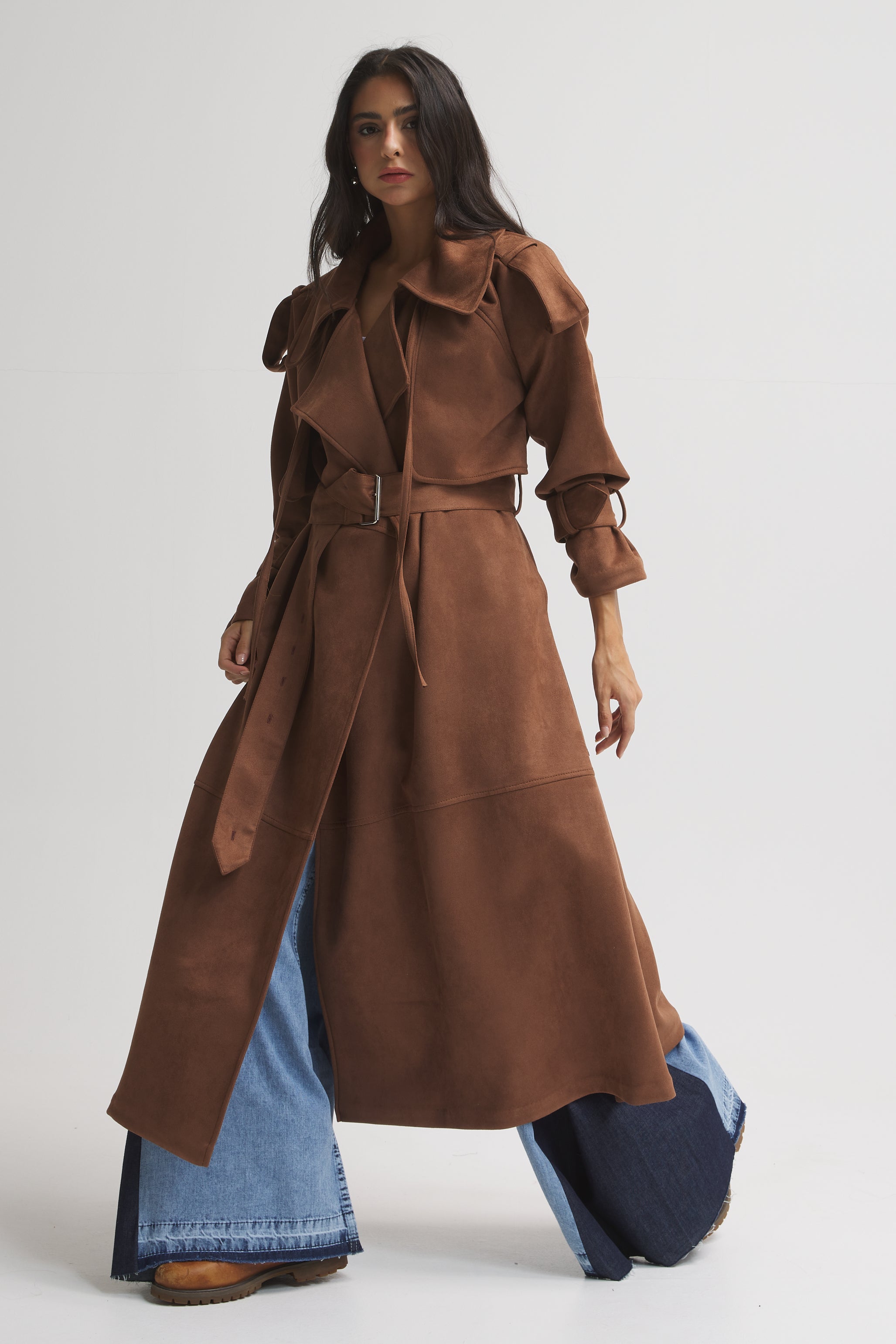 SUEDE MIDI COAT