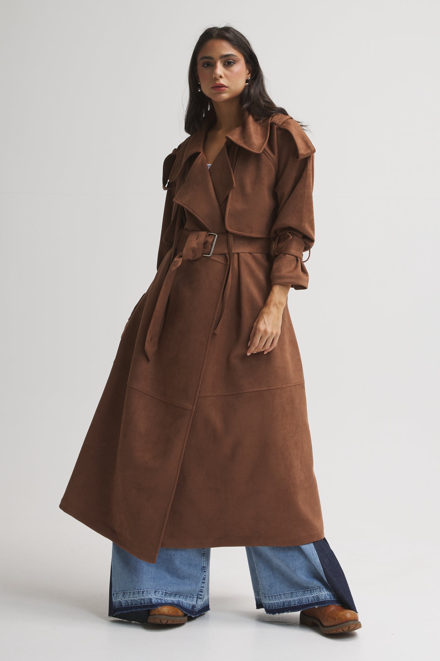 SUEDE MIDI COAT