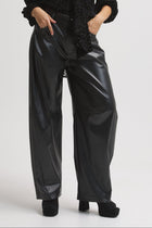 Black Leather Balloon Pants