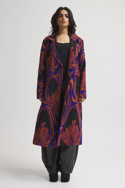 Big Paisley Midi Coat