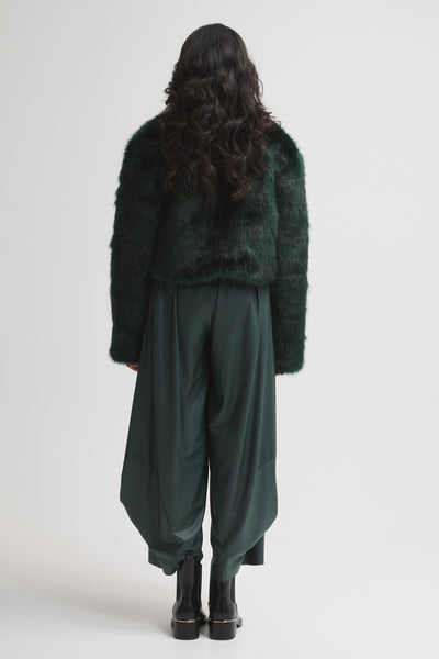 Green Fur Short Jacket