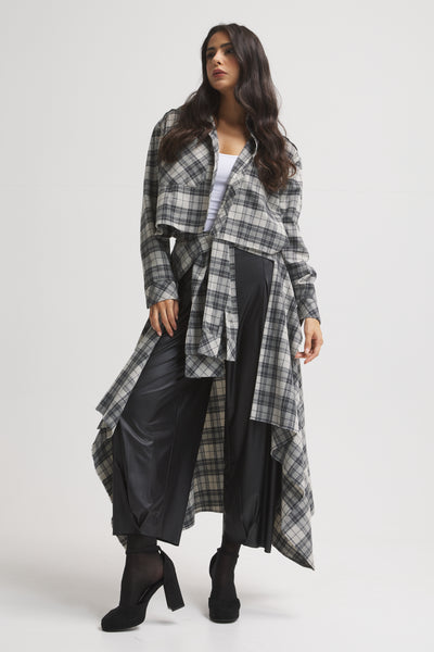 Maxi Wraparound Shirt In Grey