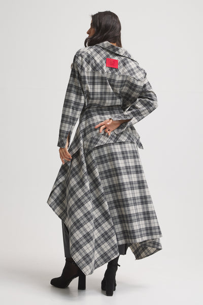 Maxi Wraparound Shirt In Grey