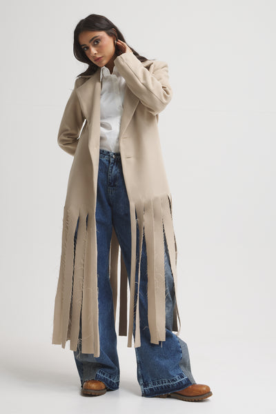 Wool Bottom Fringes Blazery coat