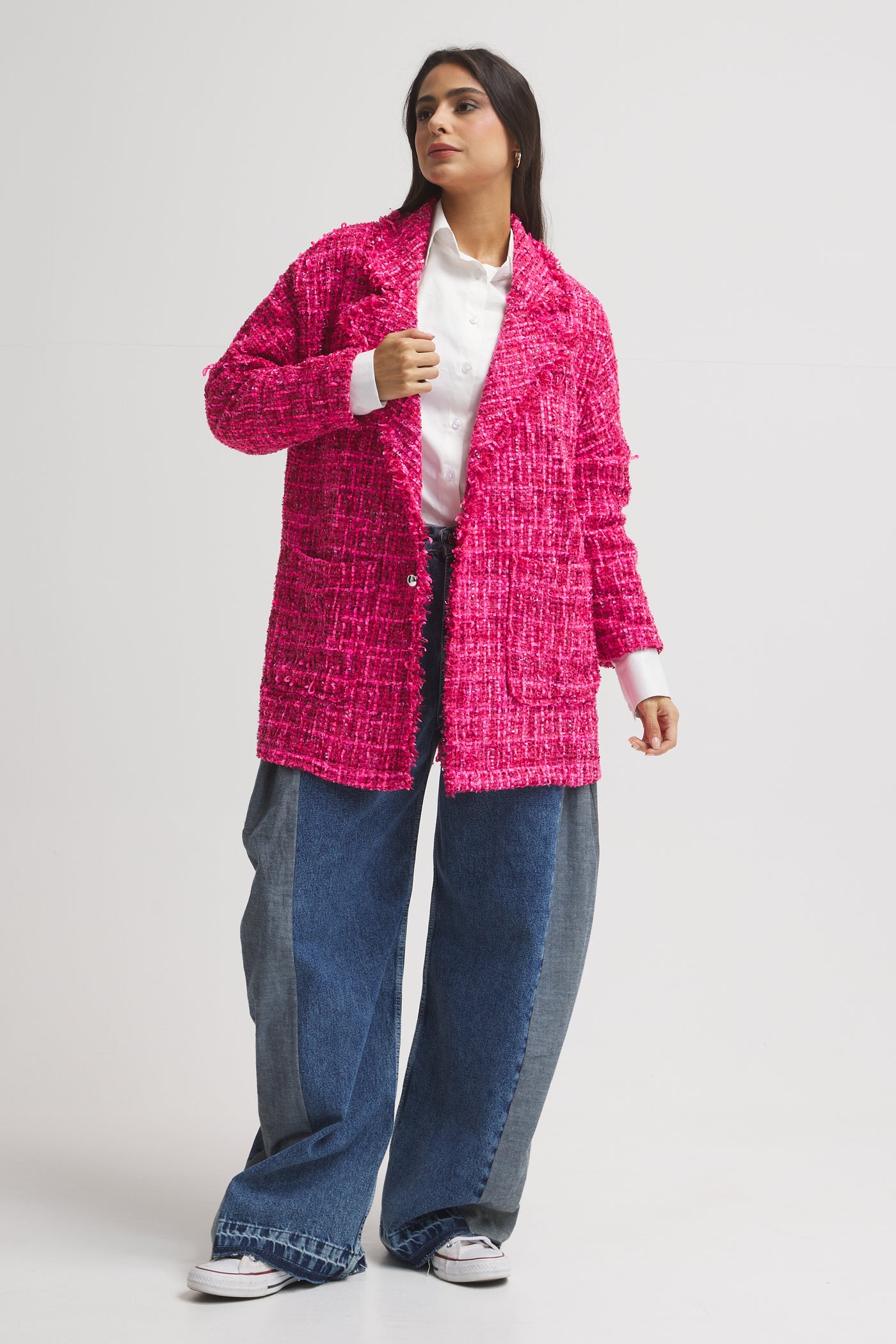 The Hot Pink Tweed Blazer