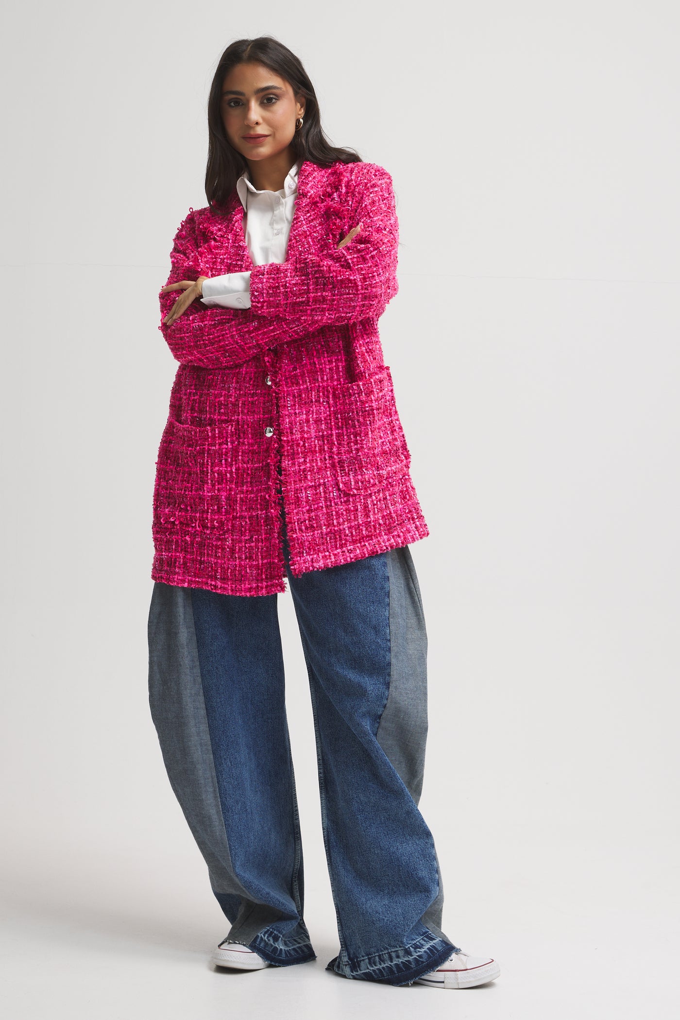 The Hot Pink Tweed Blazer