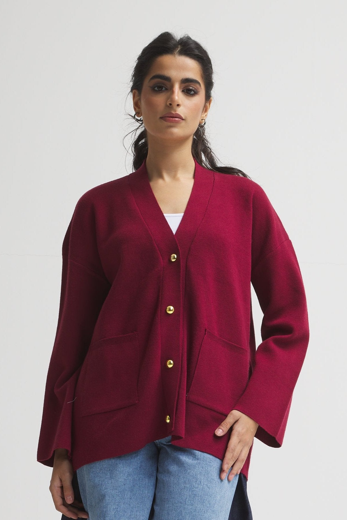 OVERSIZE SWEATER IN BURGUNDY