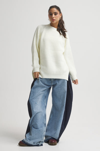 Oversize Pullover In White