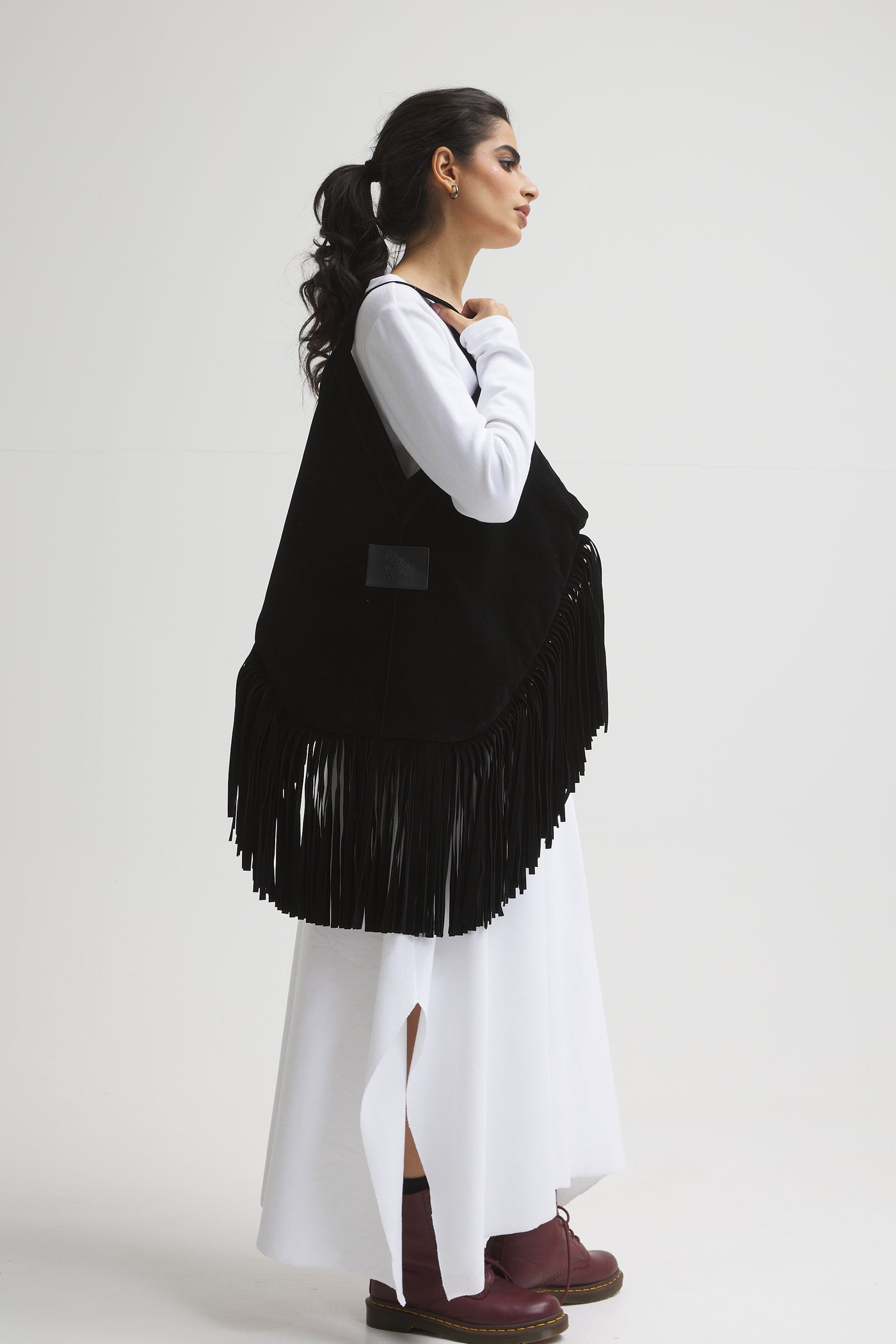 Fringes Tote Bag In Black‎