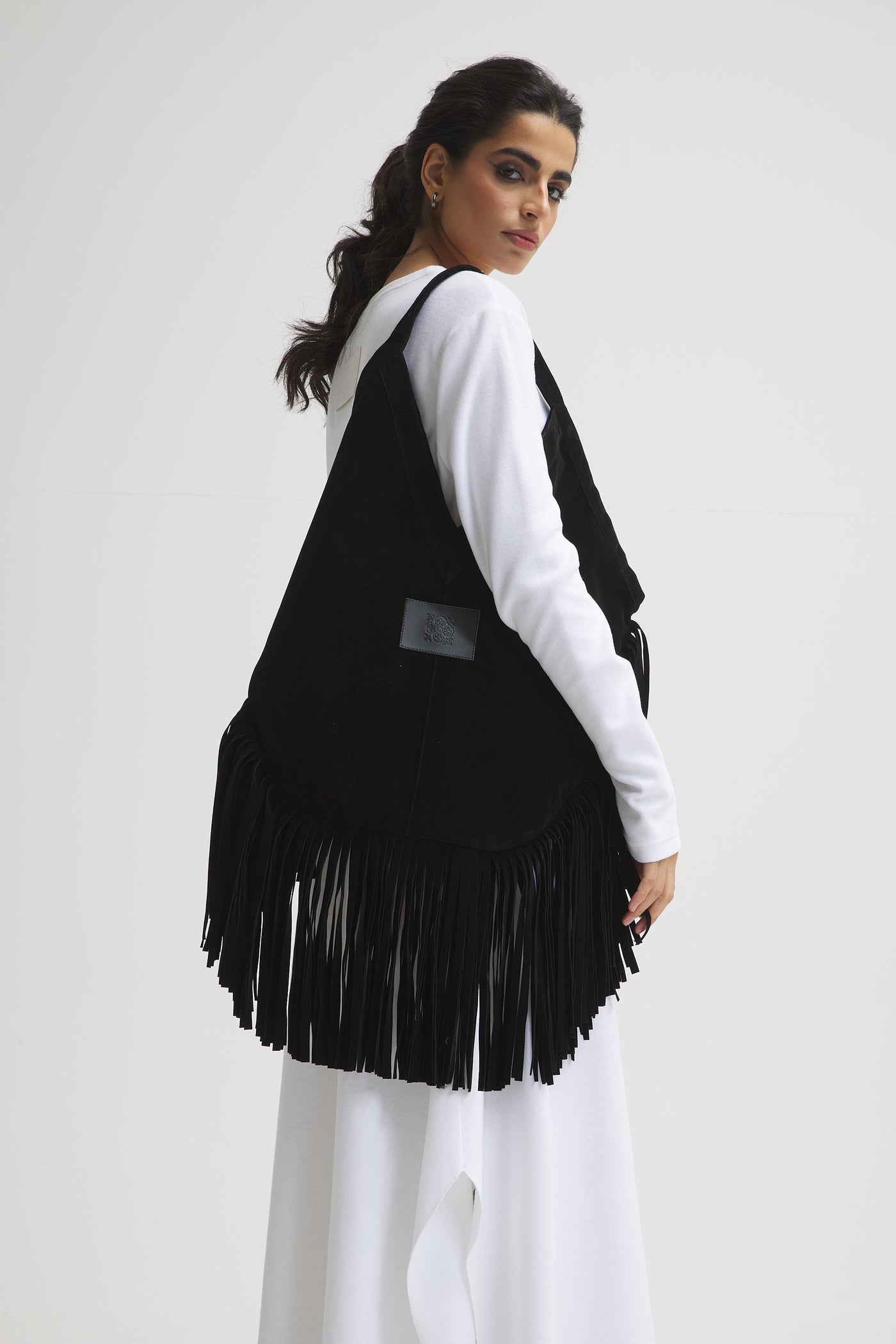 Fringes Tote Bag In Black‎