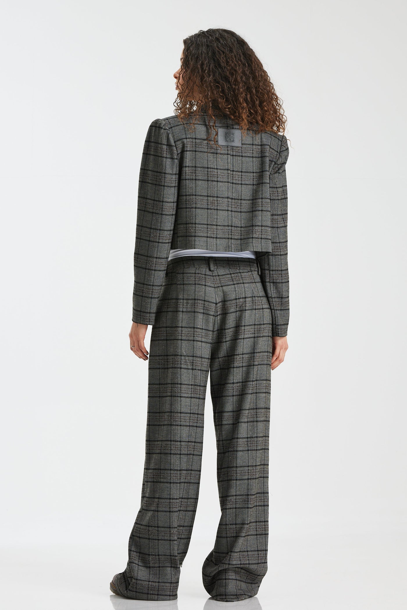 Wool Checker Flying Straps Pants