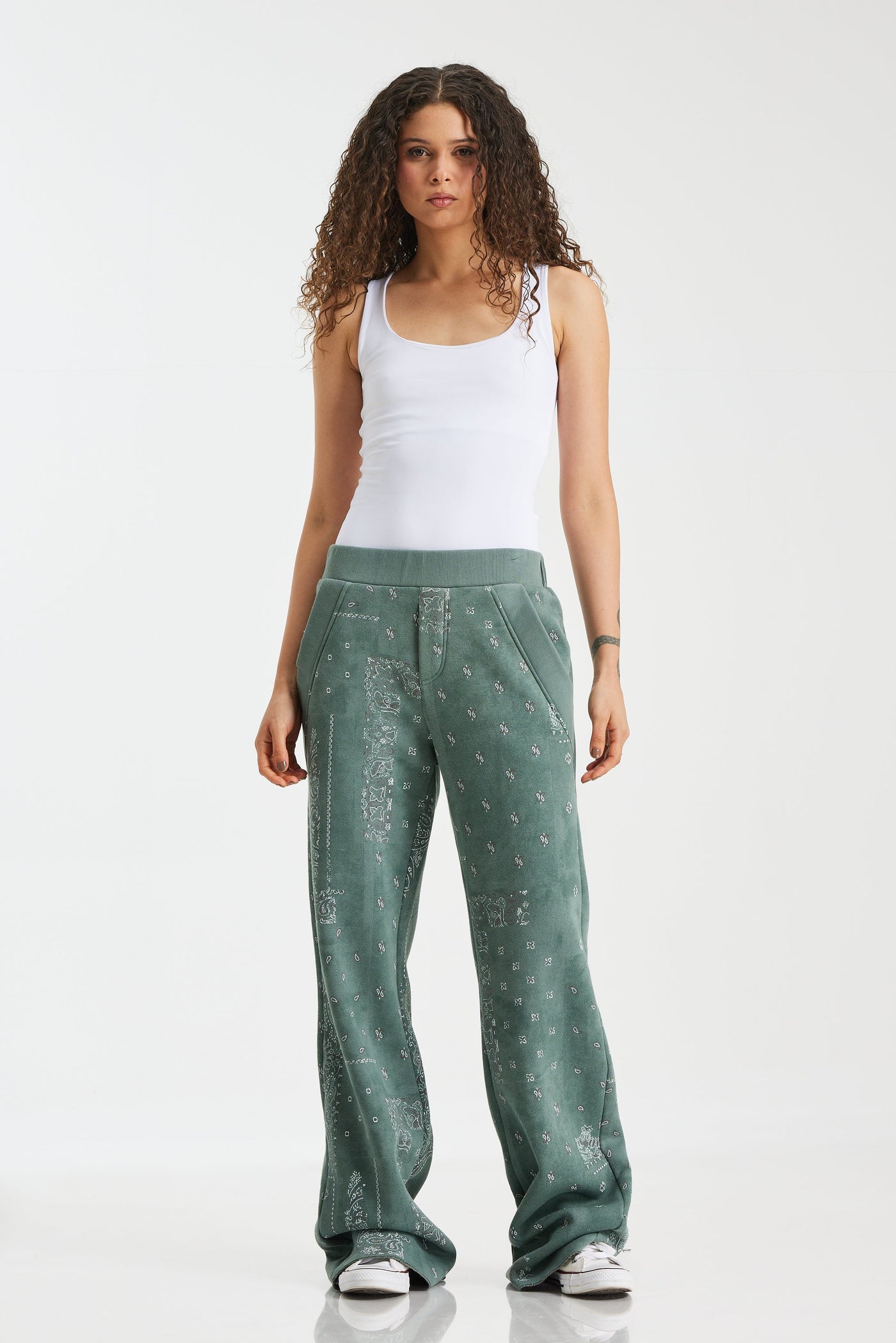 Paisley Track Wide Leg Pants