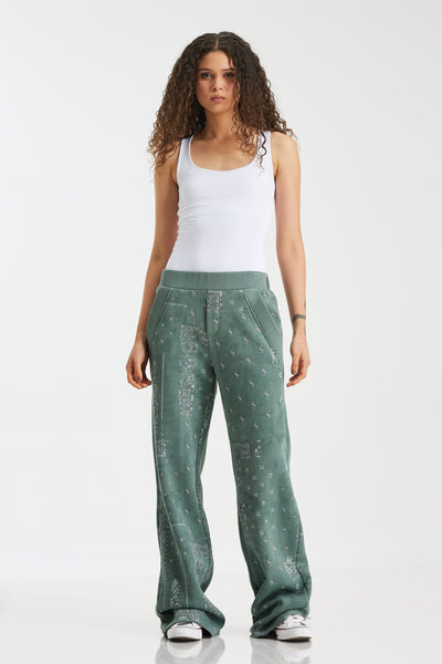 Paisley Track Wide Leg Pants