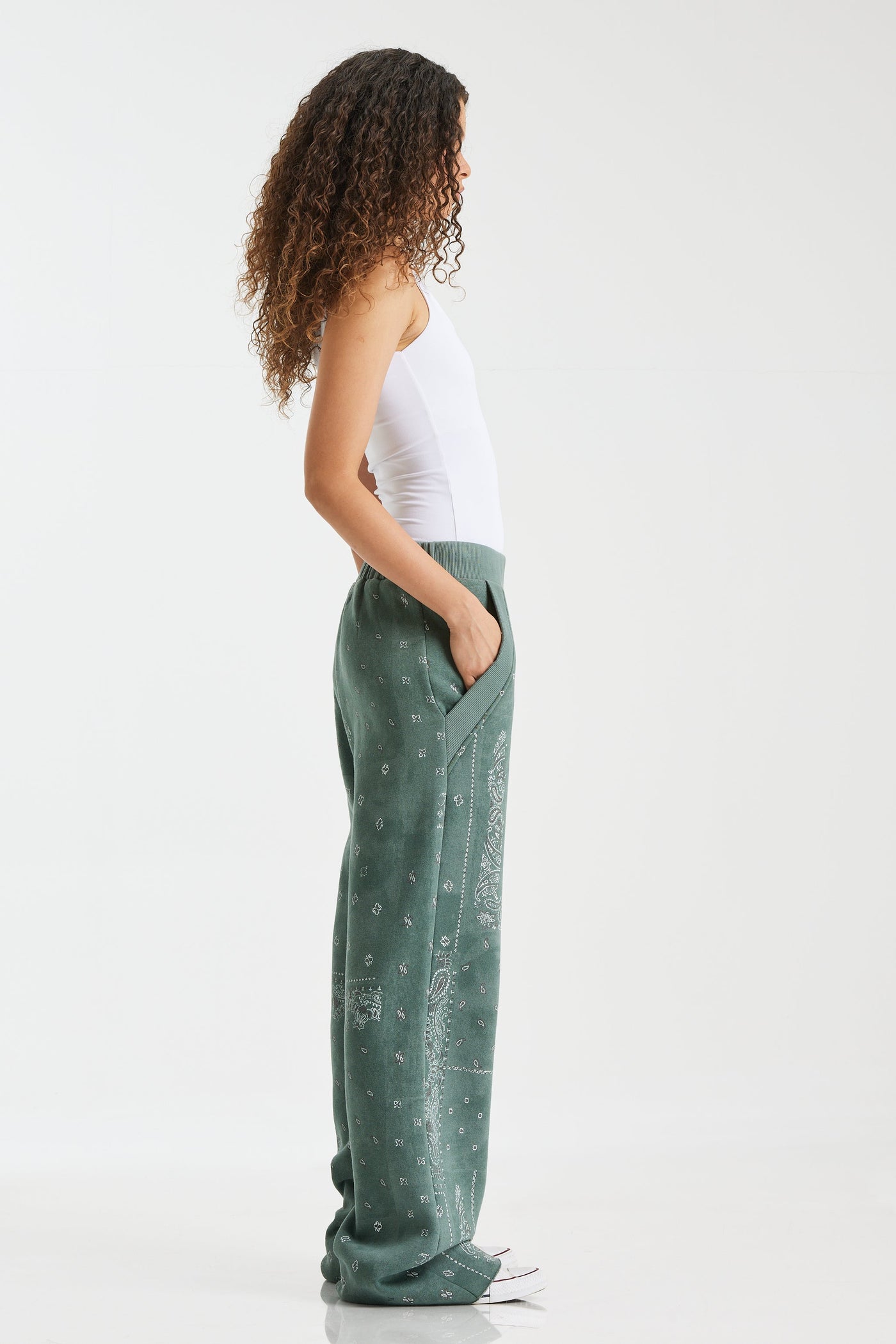 Paisley Track Wide Leg Pants