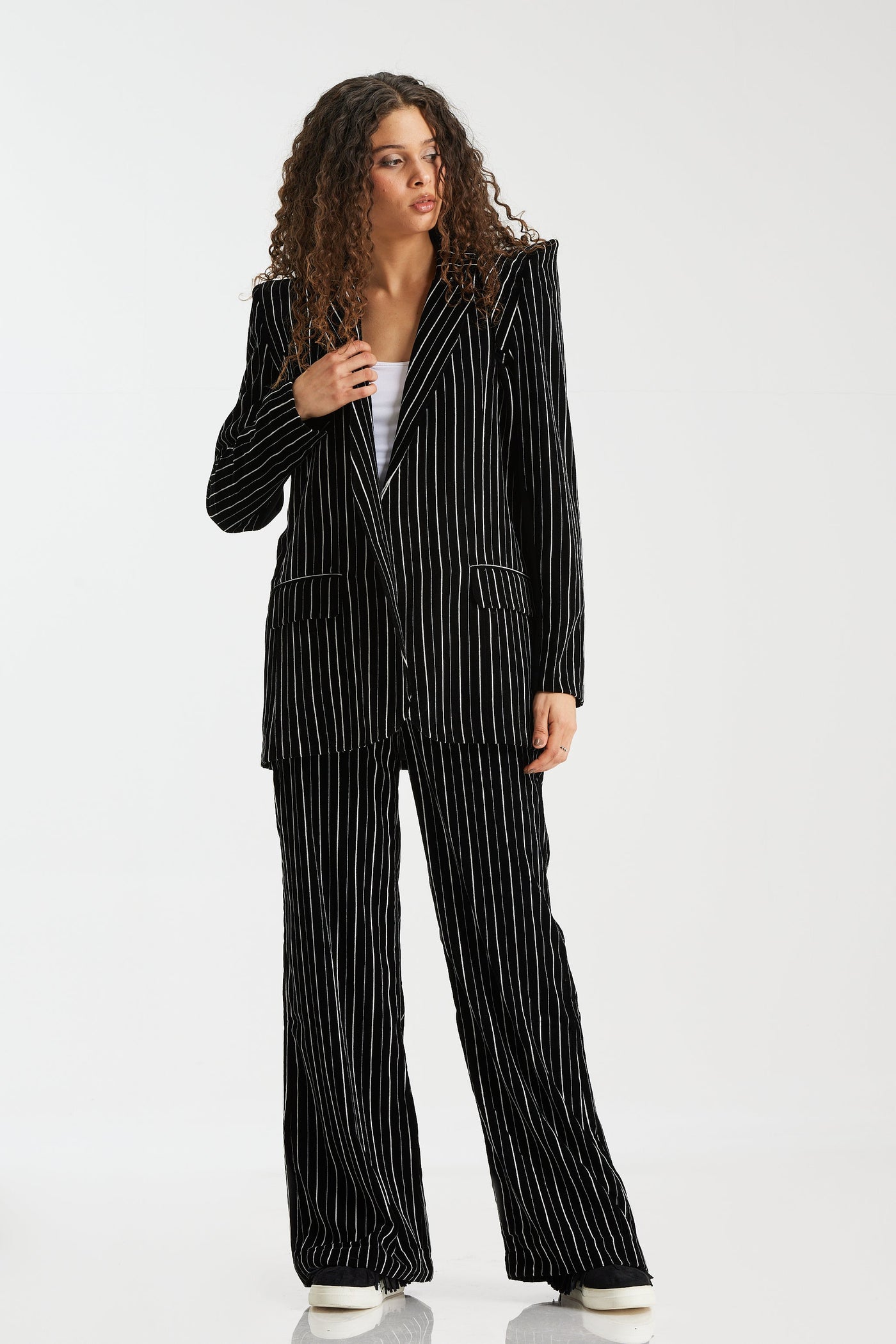 Velvet Striped Blazer