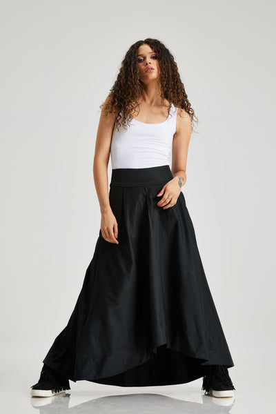 Satin High Low Skirt