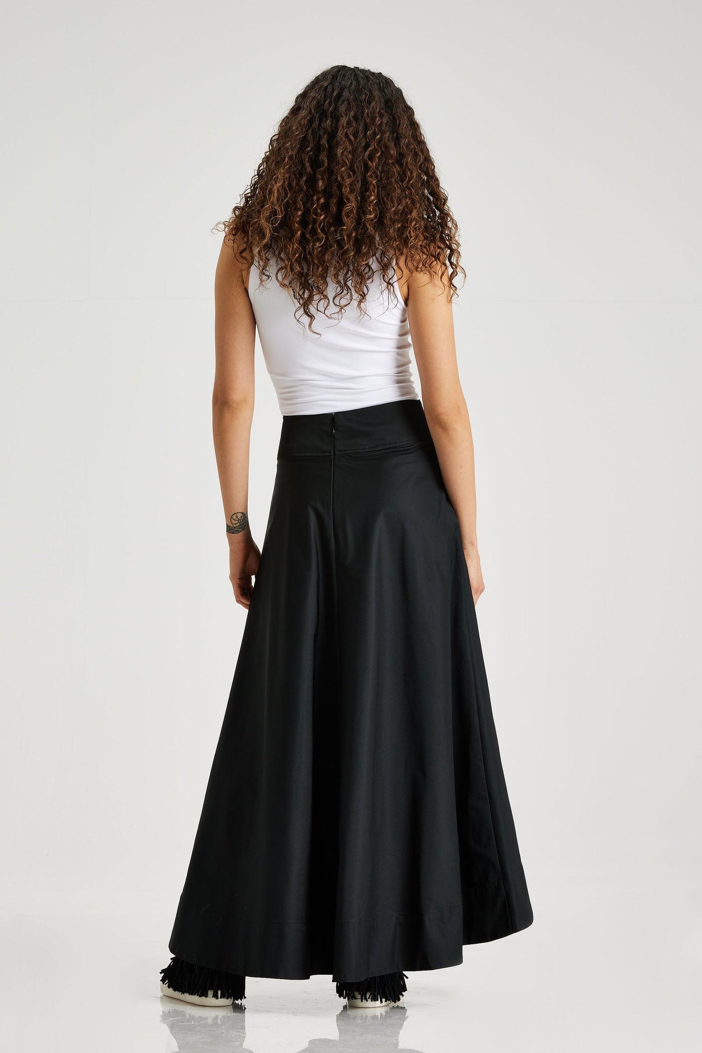 Satin High Low Skirt