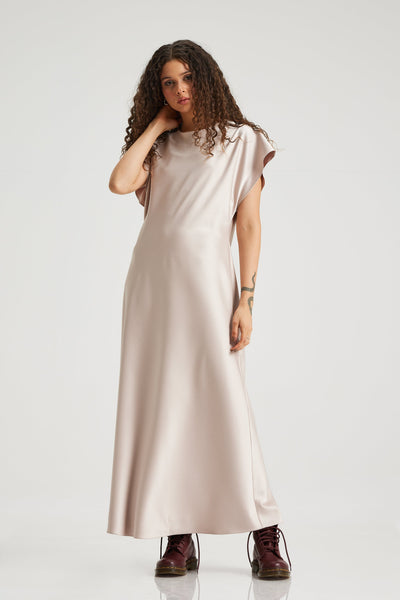 Satin Basic Nude Dress