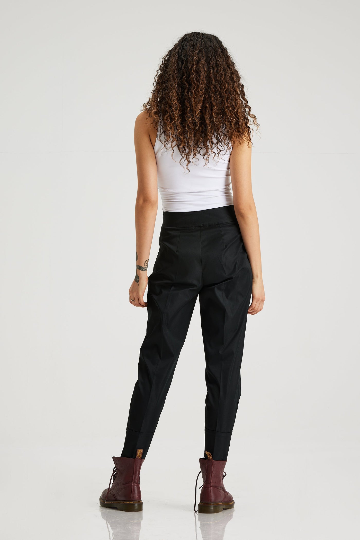 Taylored Black Satin Pants