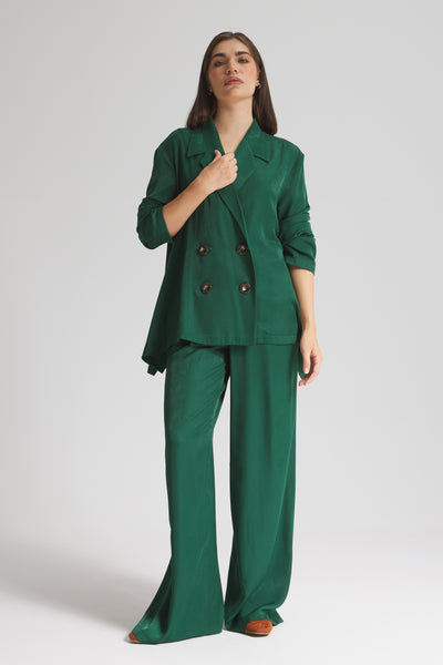 A Line Soft Blazer In Green