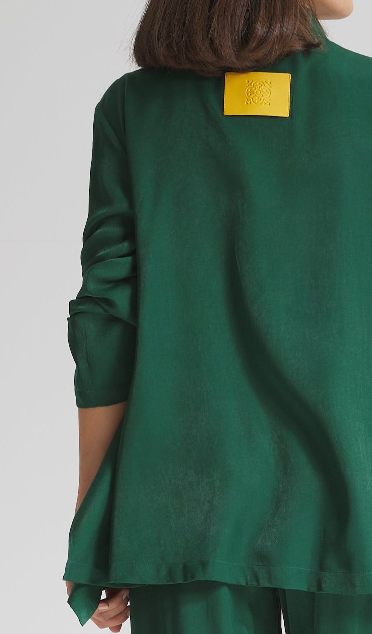 A Line Soft Blazer In Green