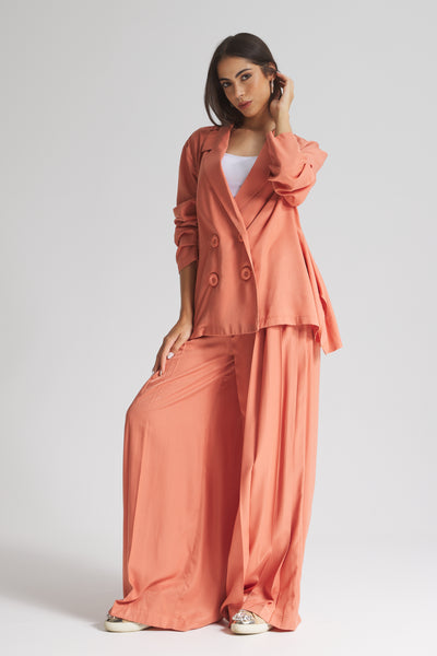 A Line Soft Blazer In Peach